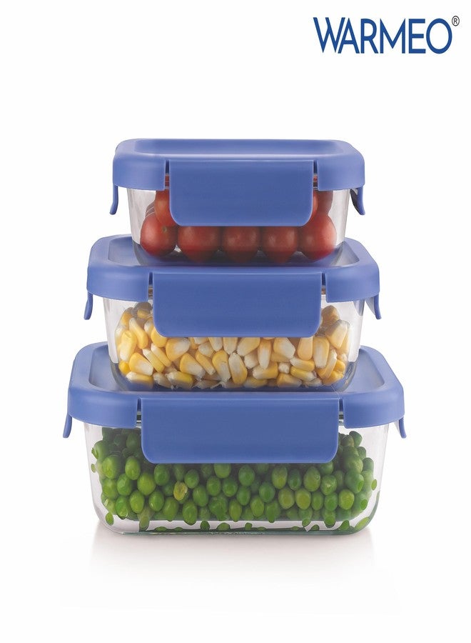 WARMEO مجموعة هدايا وارميو بوروفريش المكونة من 3 قطع من حاويات التخزين الزجاجية المصنوعة من زجاج البوروسيليكات (1050 مل، 650 مل، 400 مل) | مانعة للتسرب، آمنة للاستخدام في الميكروويف وغسالة الصحون، صناديق تخزين للثلاجة للخضراوات والبقوليات والتوابل والوجبات الخفيفة - Image 5